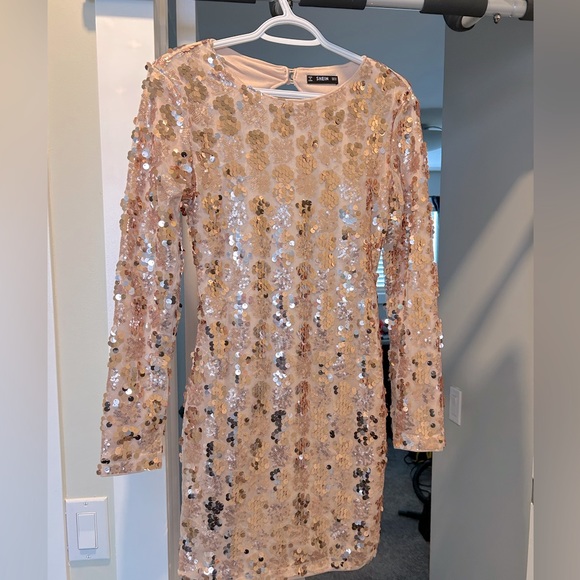 Rose Gold Sequence Mini Dress - Picture 1 of 4
